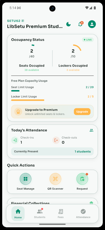 LibSetu - Study Library & Reading Room Management Software